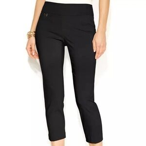 Alfani Tummy-Control Pull-On Capri Pants Black